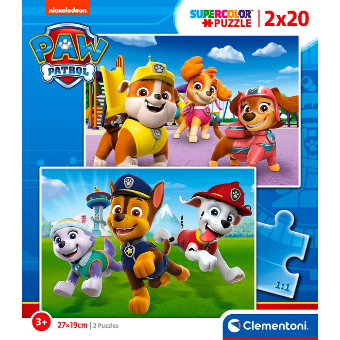 Clementoni Puzzle 2X20 Patrulla Canina 24800 - 2 Puzzles de 20 Piezas Cada Uno, Licencia Paw Patrol, +3 Años