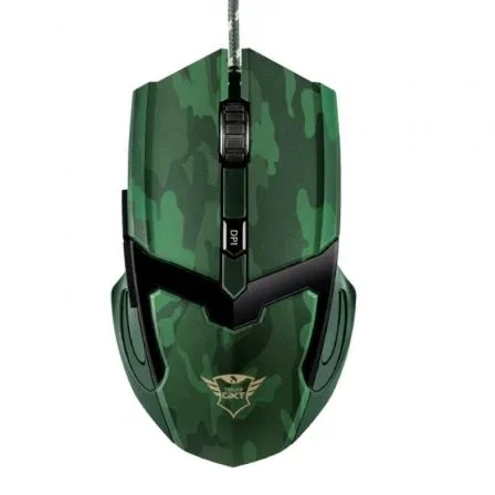 Ratón Gaming Trust Gaming GXT 101D/ Hasta 4800 DPI/ Camuflaje Jungla