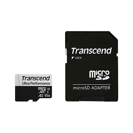 Transcend microSDXC USD340S 128GB Clase 10 UHS-I Adaptador Negro Gris 160MB/s 125MB/s