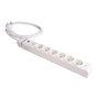 Solera Base Múltiple, 6 Tomas 2P+T con Interruptor Luminoso y Protector de Sobretensiones, 1.5 m Cable 3G1.5 mm², 250V 16A Máx. 3680W, IP20, Blanca