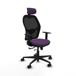 PIQUERAS Y CRESPO Silla de oficina Jorquera con mecanismo Sincro/Traslack, Morado y Negro
