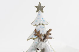 DKD Home Decor Figura Navidad Moderna Blanco Dorado Resina 6 x 25 x 15 cm