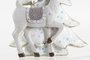 DKD Home Decor Figura de Reno Blanco y Dorado en Resina