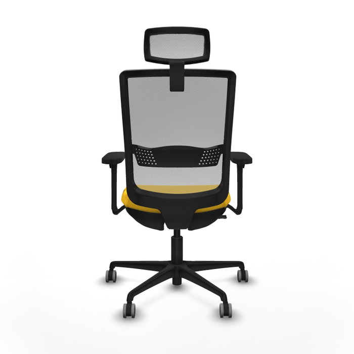 PIQUERAS Y CRESPO Silla de oficina Haches con mecanismo Sincro/Traslack Amarillo y Gris