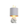 DKD Home Decor Lámpara de Sobremesa de Conejo Blanco y Dorado
