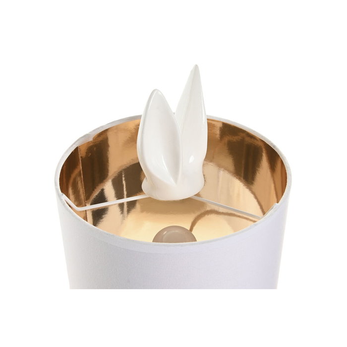 DKD Home Decor Lámpara de Sobremesa de Conejo Blanco y Dorado DKD Home Decor Lámpara de Sobremesa de Conejo Blanco y Dorado