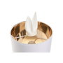 DKD Home Decor Lámpara de Sobremesa de Conejo Blanco y Dorado