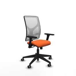 PIQUERAS Y CRESPO Silla de oficina Motilla Naranja y Blanco con mecanismo Sincro y brazos 3D