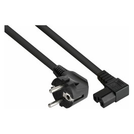 Kabelmeister Cable de alimentación C15 con ángulo de 90° y toma de tierra, 3m, negro