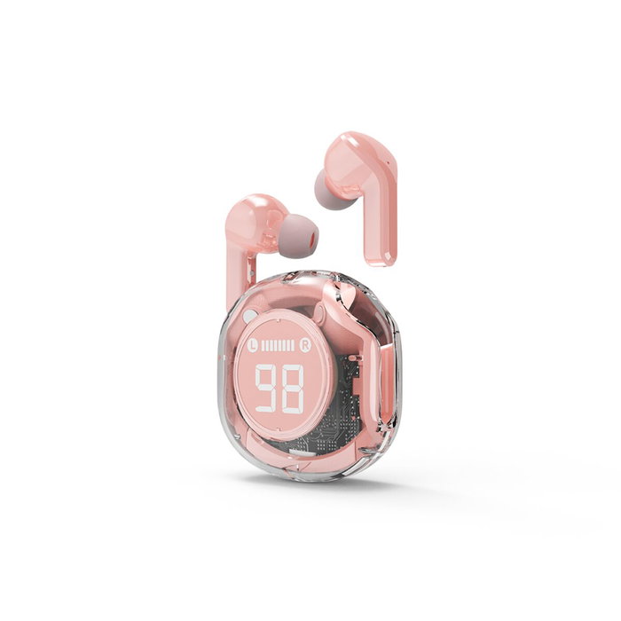 Gembird TWST-01-PK Auriculares TWS Rosa con Indicador LCD