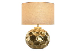 DKD Home Decor Lámpara de Sobremesa de Aluminio Patinado Bronce y Beige