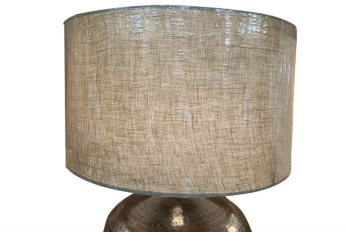 DKD Home Decor Lámpara de Sobremesa de Aluminio Patinado Bronce y Beige