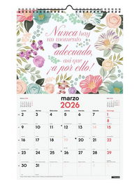 Calendario (2026) Finocam Pared Espiral Imagenes Mensual Para Escribir 250X400 Frases Motivadoras