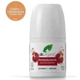 Dr. Organic Desodorante Granada Orgánica 50 ml - Protección duradera, vegano, con extracto de granada