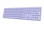 Rapoo E9800M Teclado Inalámbrico Bluetooth 5.0 2.4 GHz Ultrafino Diseño QWERTY Completo Teclas Multimedia Batería Recargable Color Púrpura Compatible Windows y Mac