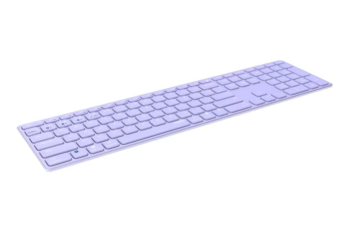 Rapoo E9800M Teclado Inalámbrico Bluetooth 5.0 2.4 GHz Ultrafino Diseño QWERTY Completo Teclas Multimedia Batería Recargable Color Púrpura Compatible Windows y Mac