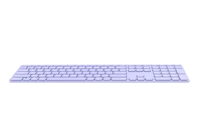 Rapoo E9800M Teclado Inalámbrico Bluetooth 5.0 2.4 GHz Ultrafino Diseño QWERTY Completo Teclas Multimedia Batería Recargable Color Púrpura Compatible Windows y Mac