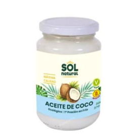 SOLNATURAL Aceite De Coco Virgen Bio 370Ml Primera Prensado En Frío Vegano Sin Gluten