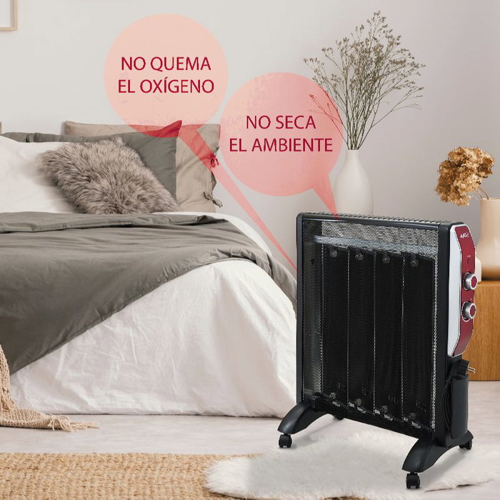 Avant Mica-TECH Radiador de Mica con Termostato Regulable, 2 Potencias 2000W, Modelo AVANT
