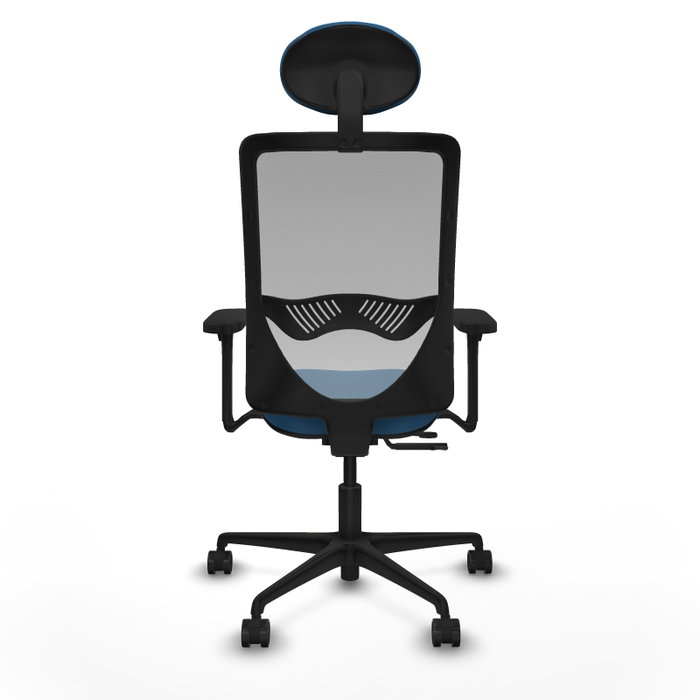 PIQUERAS Y CRESPO Silla de oficina Zulema con mecanismo Sincro/Traslack, Azul claro y Gris