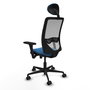 PIQUERAS Y CRESPO Silla de oficina Zulema con mecanismo Sincro/Traslack, Azul claro y Gris