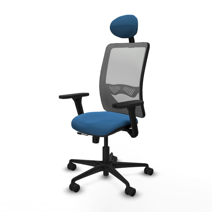 PIQUERAS Y CRESPO Silla de oficina Zulema con mecanismo Sincro/Traslack, Azul claro y Gris