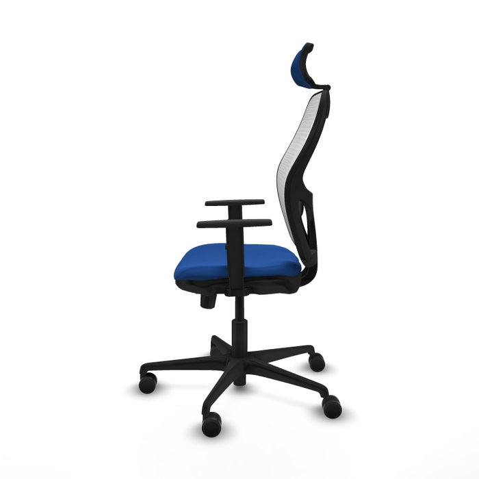PIQUERAS Y CRESPO Silla de oficina Jorquera con mecanismo Sincro/Traslack, Azul y Blanco PIQUERAS Y CRESPO Silla de oficina Jorquera con mecanismo Sincro/Traslack, Azul y Blanco