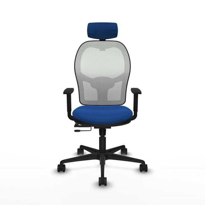 PIQUERAS Y CRESPO Silla de oficina Jorquera con mecanismo Sincro/Traslack, Azul y Blanco PIQUERAS Y CRESPO Silla de oficina Jorquera con mecanismo Sincro/Traslack, Azul y Blanco