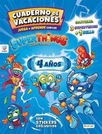 EDIBA EUROPA EON, Cuaderno de Vacaciones juega y aprende Superthings Guardians of Kazoom para 4 años