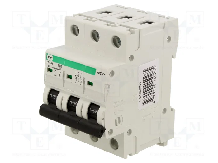 Promfactor Baltic Interruptor magnetotérmico ECO 3 polos 6A Promfactor Baltic Interruptor magnetotérmico ECO 3 polos 6A