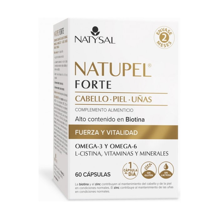 Natysal Natupel Cabello, Piel y Uñas 60 cápsulas - Complemento alimenticio con vitaminas y minerales Natysal Natupel Cabello, Piel y Uñas 60 cápsulas - Complemento alimenticio con vitaminas y minerales