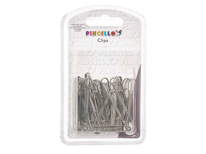 Pincello Set 35 Clips Silver Metal 7.5x12.5x2 cm (Set de 24)