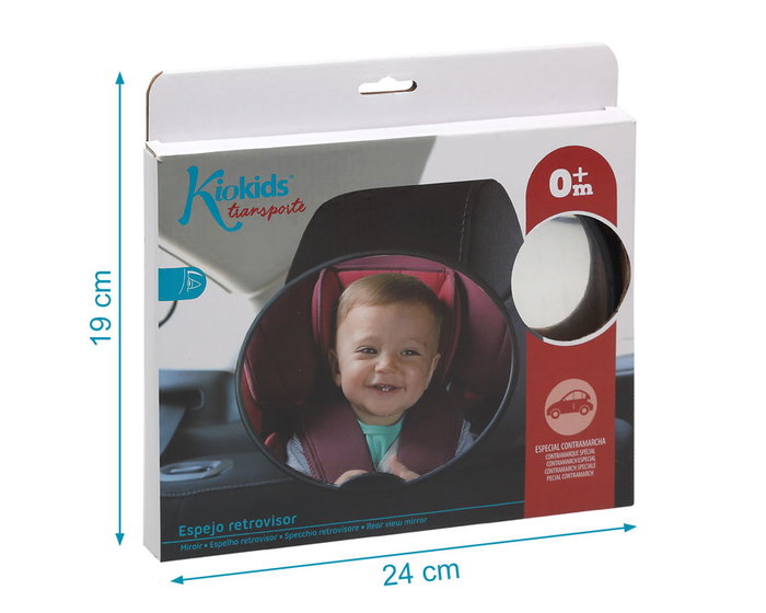 KioKids Espejo Retrovisor Trasero Para Bebé a Contramarcha, Visión Directa Asiento Trasero