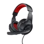 Trust Auriculares Gaming 24785 con Micrófono, Rojo/Negro, Jack 3.5 mm con Adaptador
