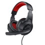 Trust Auriculares Gaming 24785 con Micrófono, Rojo/Negro, Jack 3.5 mm con Adaptador