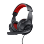 Trust Auriculares Gaming 24785 con Micrófono, Rojo/Negro, Jack 3.5 mm con Adaptador