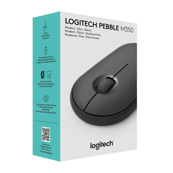 Logitech Pebble M350 Ratón Inalámbrico Grafito