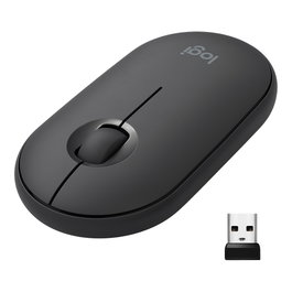 Logitech Ratón M350 Pebble Inalámbrico Óptico RF + Bluetooth Grafito