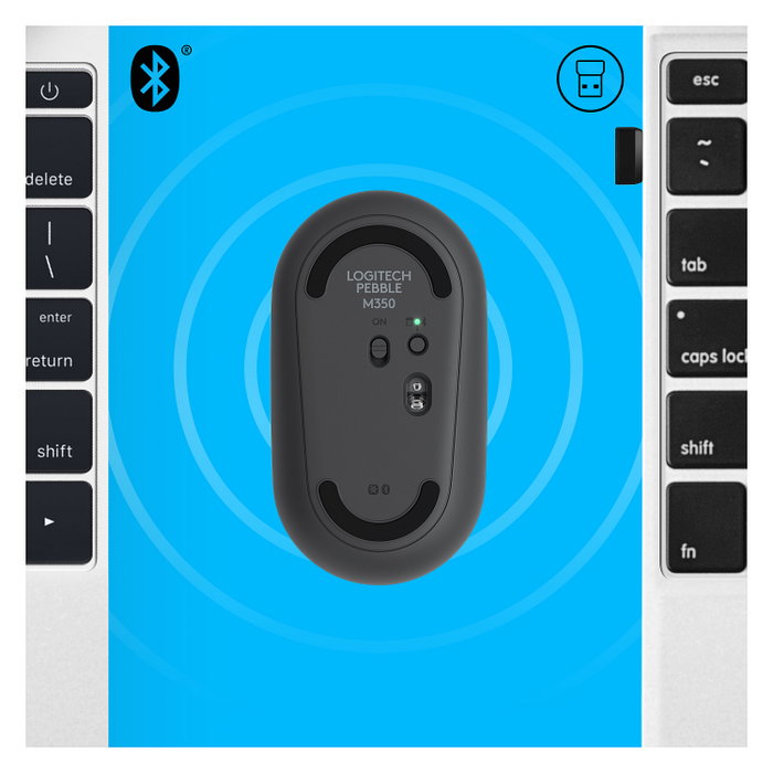 Logitech Ratón M350 Pebble Inalámbrico Óptico RF + Bluetooth Grafito Logitech Ratón M350 Pebble Inalámbrico Óptico RF + Bluetooth Grafito