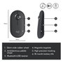 Logitech Ratón M350 Pebble Inalámbrico Óptico RF + Bluetooth Grafito