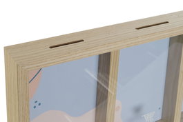 DKD Home Decor Hucha MDF Cristal 35x4x19,5 Natural Multicolor
