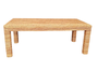 DKD Home Decor Mesa de Centro de Fibra de Teca y Cristal Templado 120x60x45 cm