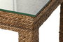 DKD Home Decor Mesa de Centro de Fibra de Teca y Cristal Templado 120x60x45 cm