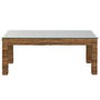 DKD Home Decor Mesa de Centro de Fibra de Teca y Cristal Templado 120x60x45 cm