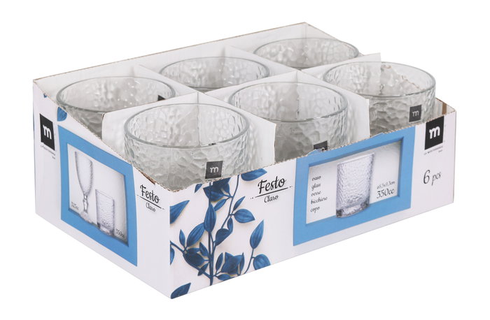 La Mediterranea Vaso Festo Claro 350 ml Ø8.3x9.1 cm (36 Unidades)