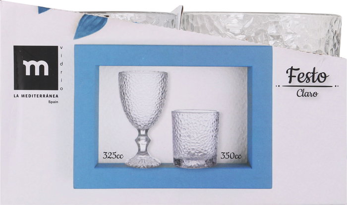 La Mediterranea Vaso Festo Claro 350 ml Ø8.3x9.1 cm (36 Unidades)