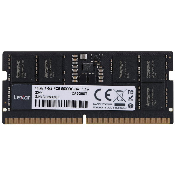 Lexar LD5S16G56C46ST-BGS 16 GB DDR5 5600 MHz SO-DIMM Lexar LD5S16G56C46ST-BGS 16 GB DDR5 5600 MHz SO-DIMM