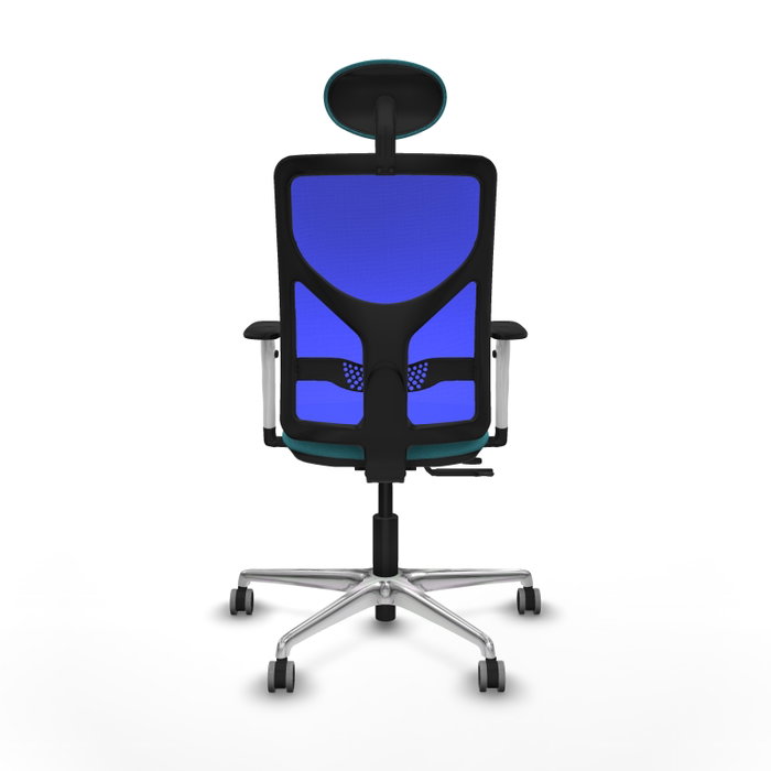 PIQUERAS Y CRESPO Silla de oficina Motilla con mecanismo Sincro/Traslack, Azul y Turquesa