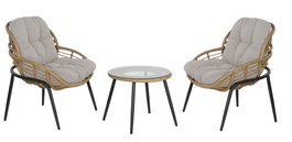DKD Home Decor Set de 3 Mesas de Ratán Sintético para Terraza y Jardín