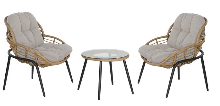 DKD Home Decor Set de 3 Mesas de Ratán Sintético para Terraza y Jardín DKD Home Decor Set de 3 Mesas de Ratán Sintético para Terraza y Jardín